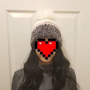 Tuque, One size, 100% polyester and real rabbit fur, multicolor